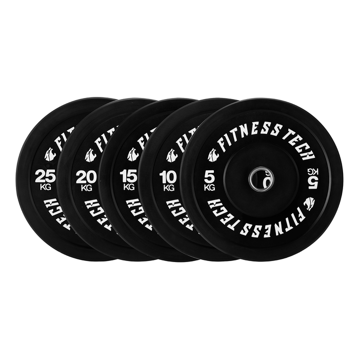 Lot de 150kg Disque Bumper Plate Noir Haute Résistance