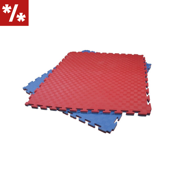 SET 30 Unidades de Tatami Profesional Puzzle 100x100x4 cm Azul y Rojo